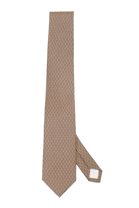 Shop SALVATORE FERRAGAMO  Cravatta: Salvatore Ferragamo cravatta in twill di pura seta decorata da una stampa grafica.
Fondo a 8 cm.
Composizione: 100% seta.
Fabbricato in Italia.. 350880 SCALA-005